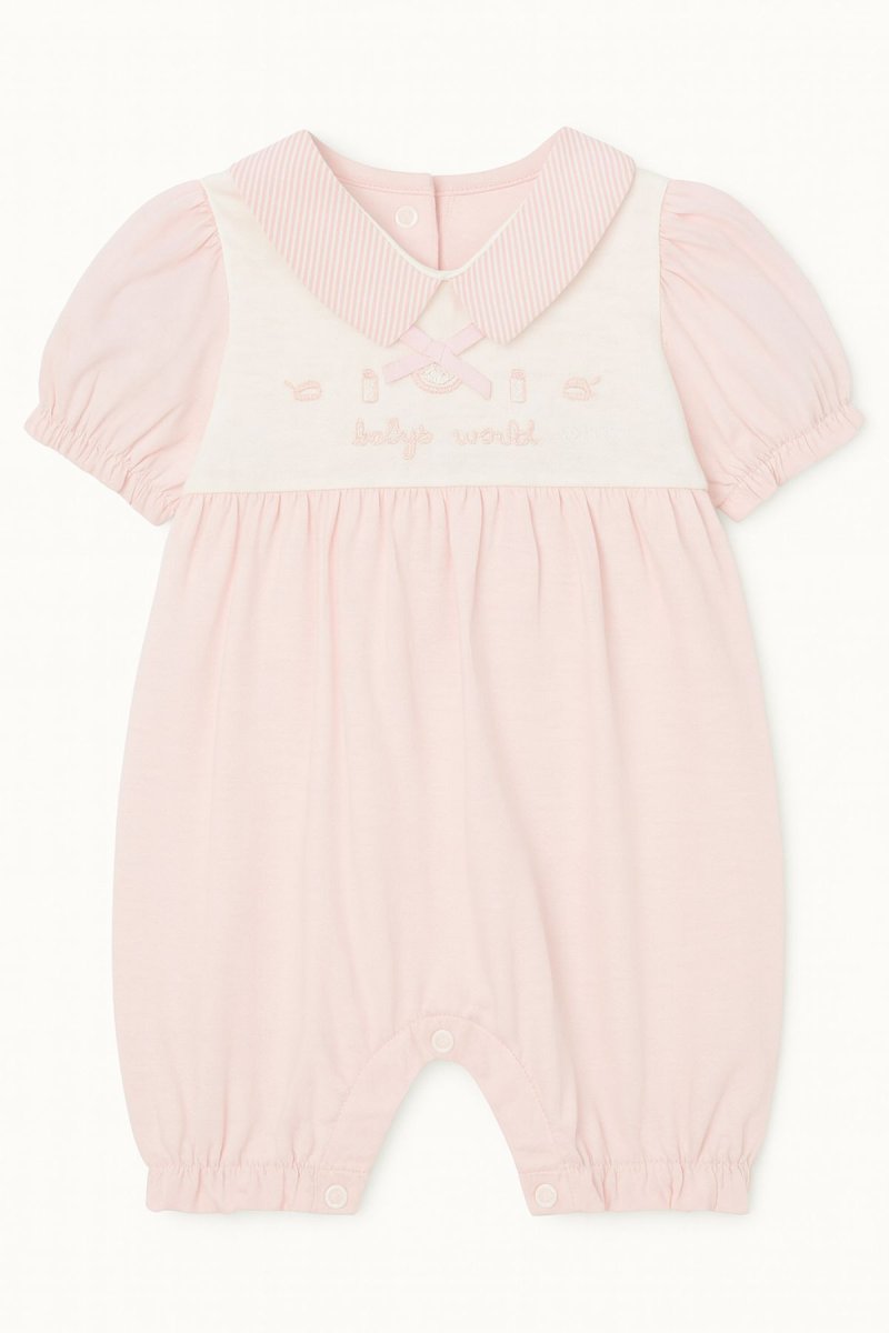 Enterito De Algodon Pañalero Manga Corta Cuello Baby