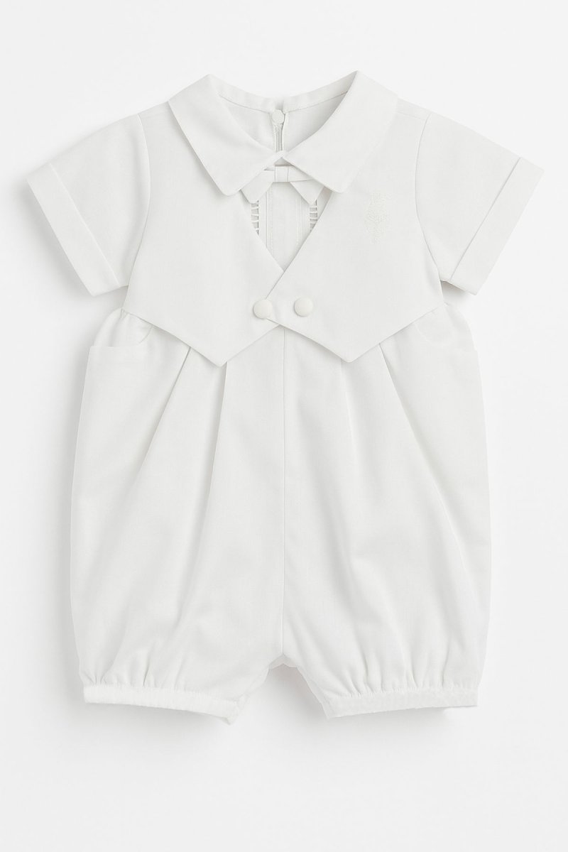 Enterito Batista De Algodon Con Alforza y Moño