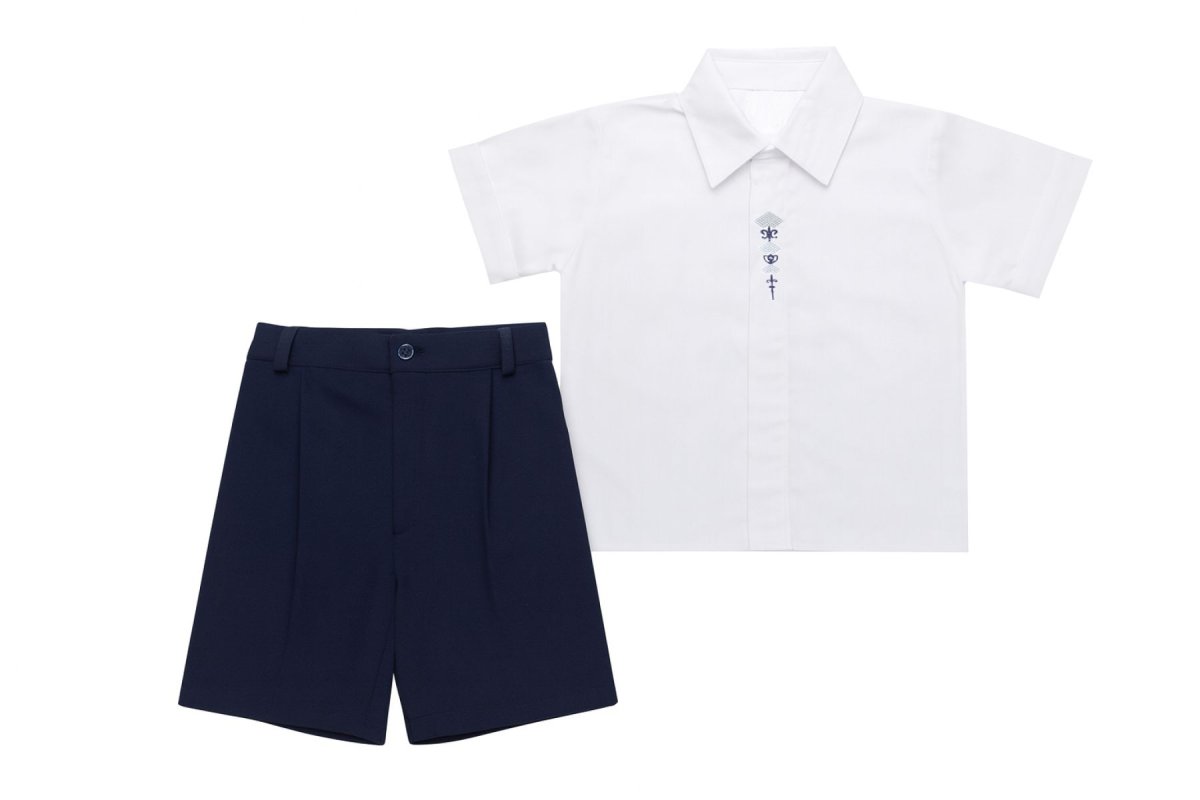 Conjunto Bautismo Bermuda y Camisa