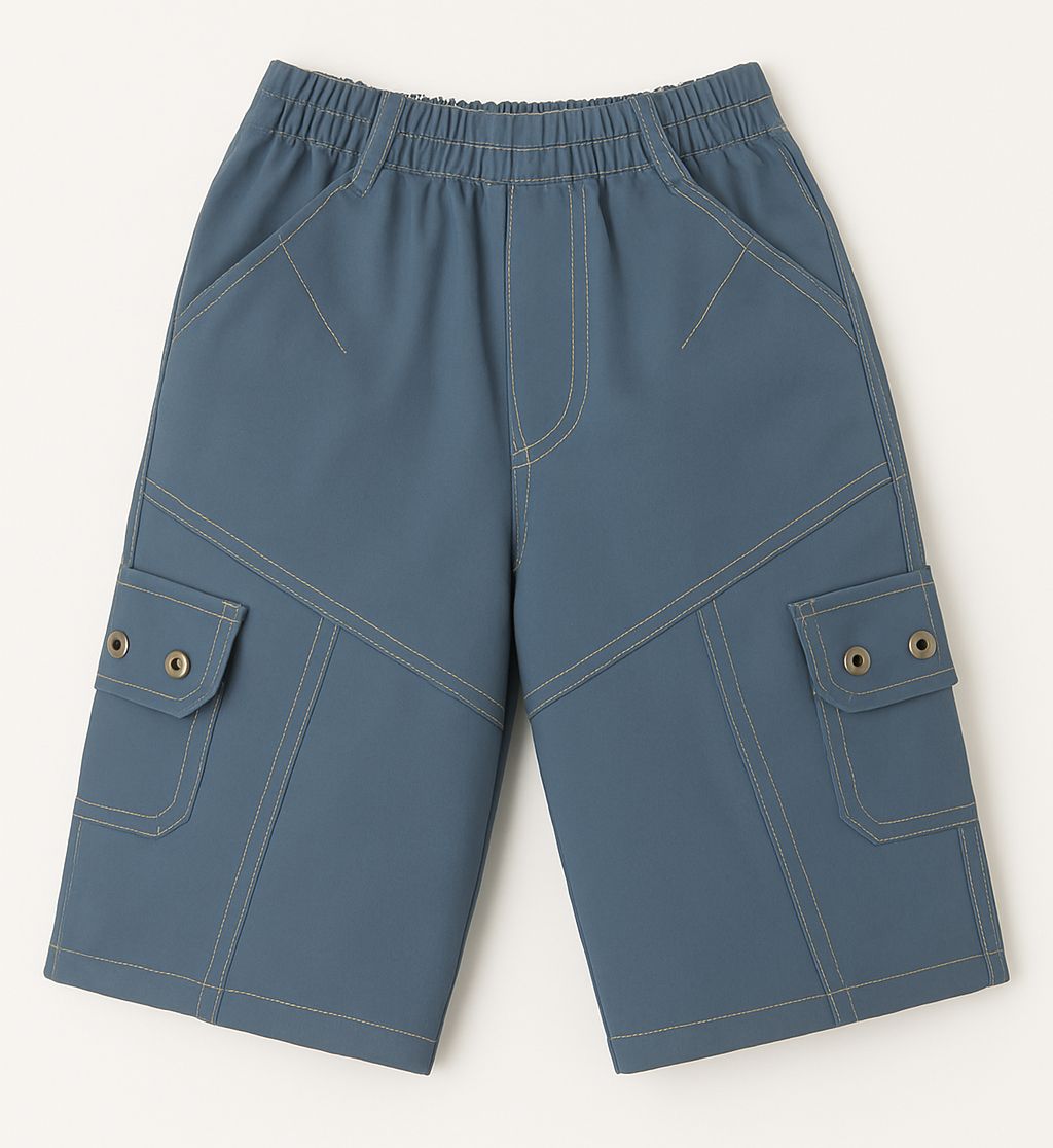 Bermuda Microfibra Con Cintura Elastizada Tipo Cargo