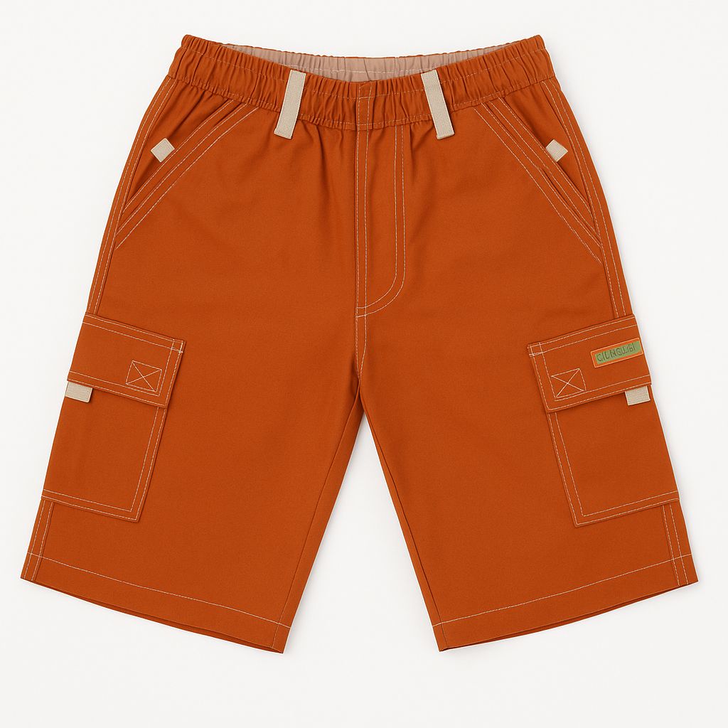 Bermuda Gabardina Con Cintura Elastizado Tipo Cargo