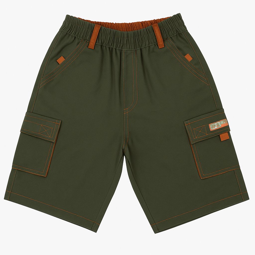 Bermuda Gabardina Con Cintura Elastizado Tipo Cargo