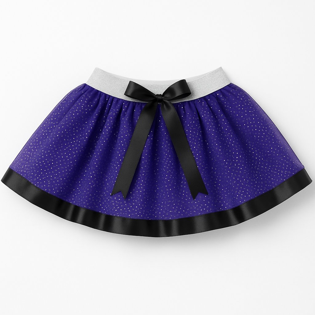 Tutu Doble Capa Liso Glitter Con Elástico