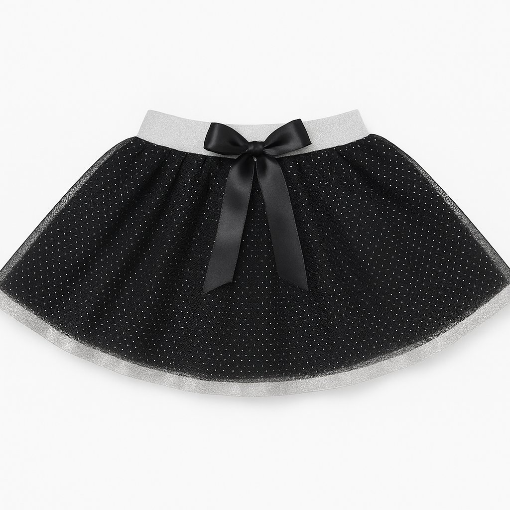 Tutu Doble Capa Liso Glitter Con Elástico