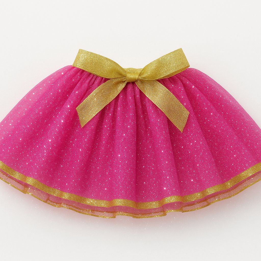 Tutu Doble Capa Liso Glitter Con Elástico