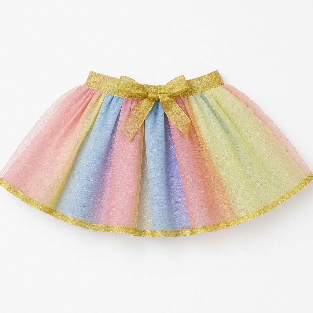 Tutu Doble Capa Liso Glitter Con Elástico