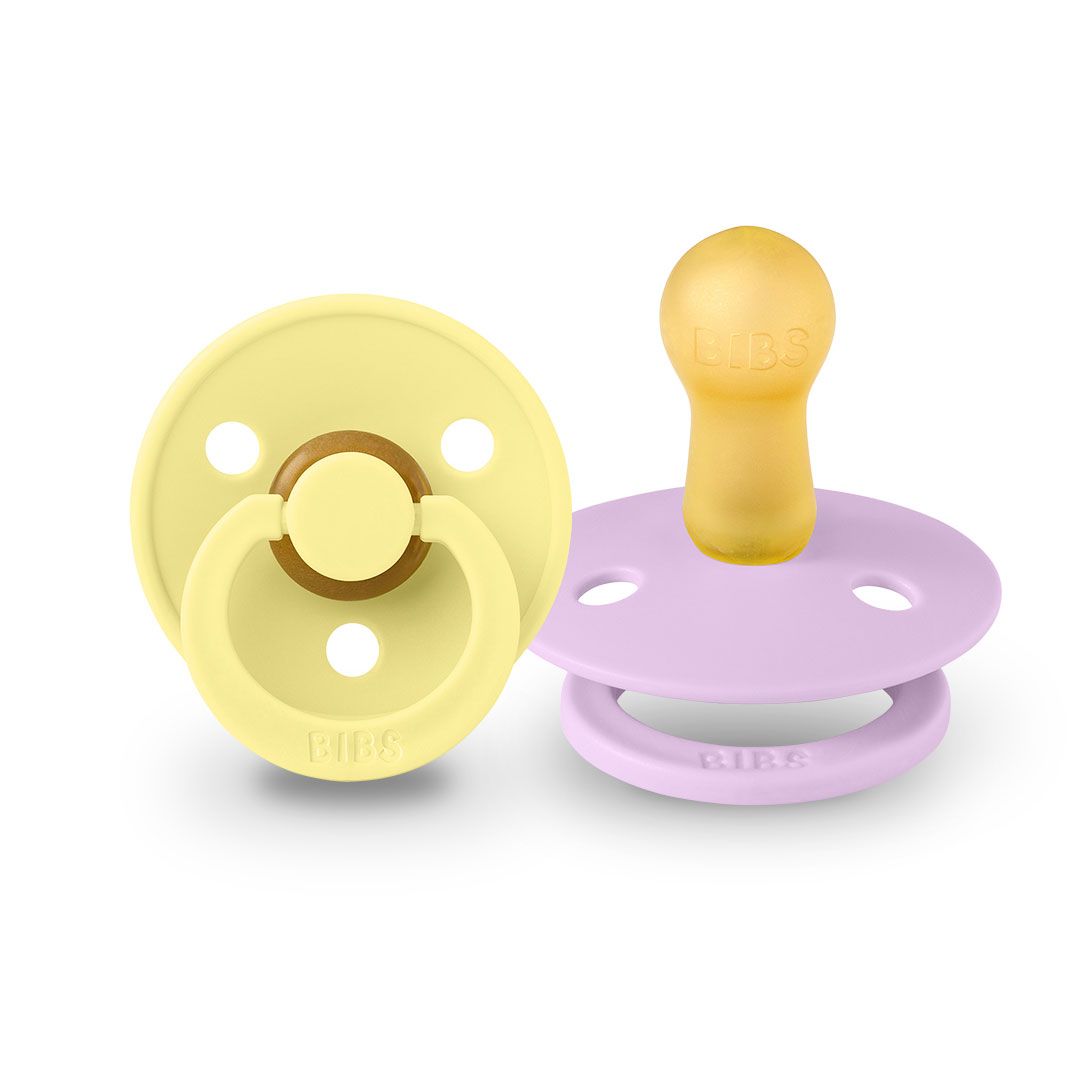 Chupete Bibs Colour Pacifier x 2 - Sunshine/Violet Sky - Tetina De Caucho Natural - Latex - 0-6 Meses