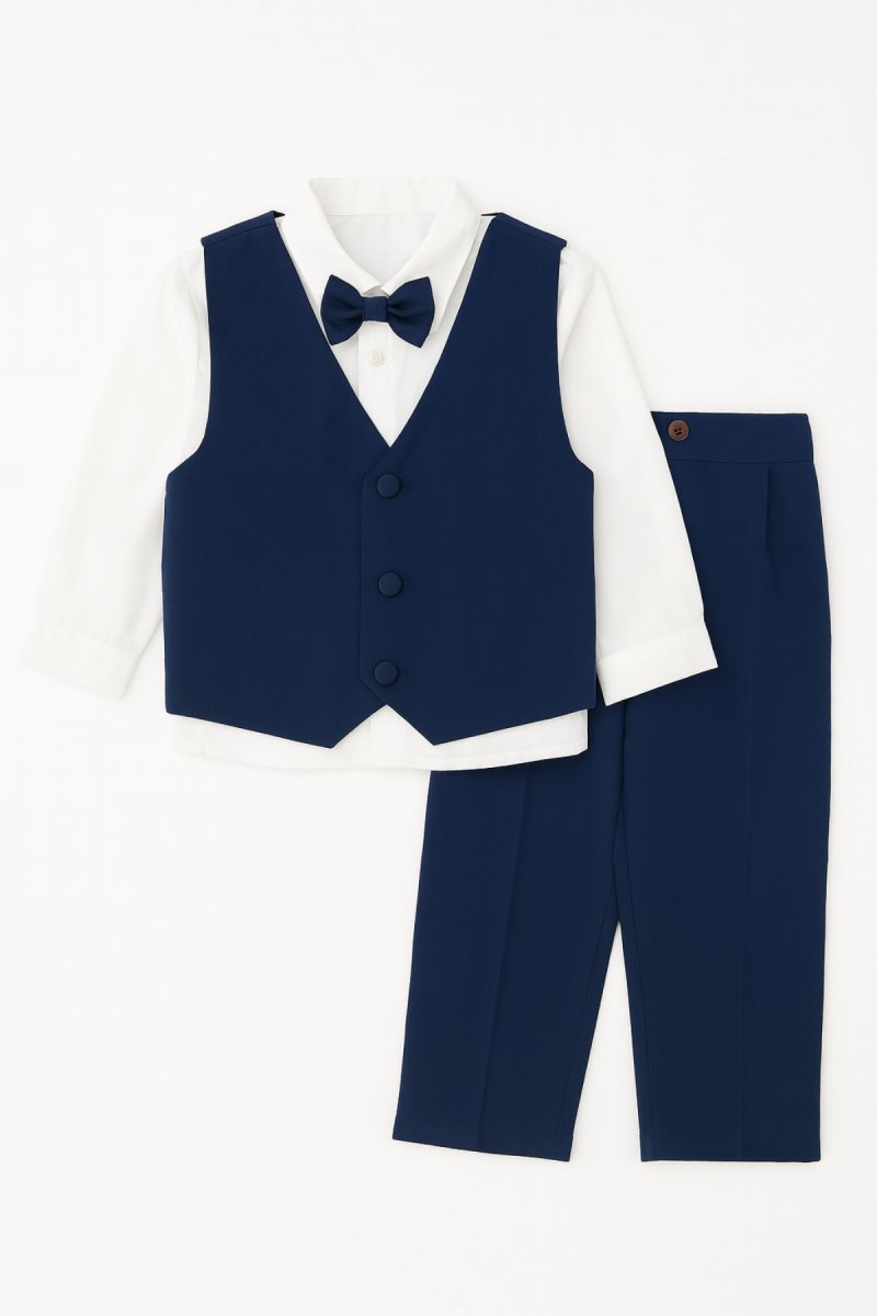 Conjunto 3 Pieza Camisa Pantalon y Chaleco En Tela Mecanica