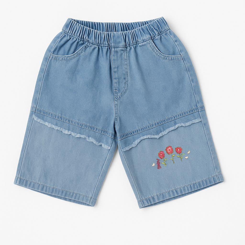 Short Jean con Cintura Elastizada