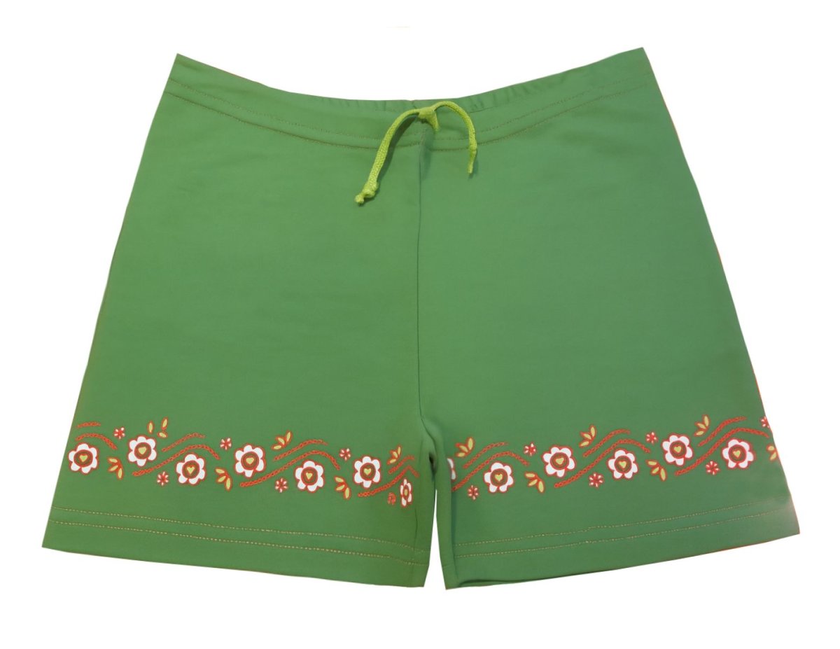 Short  Algodon Rustico Con Cintura Regulable Con Detalles En Flores