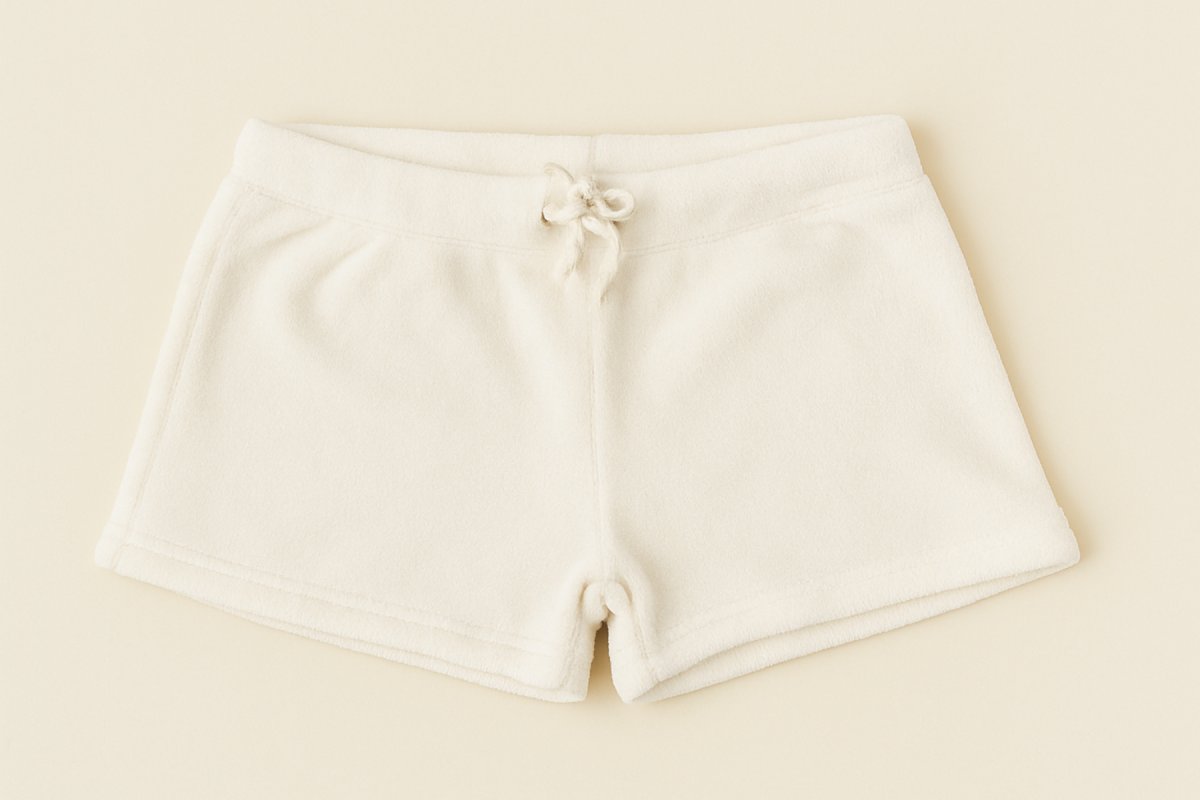 Short Algodon  Toalla Liso Con Cintura Elastizada