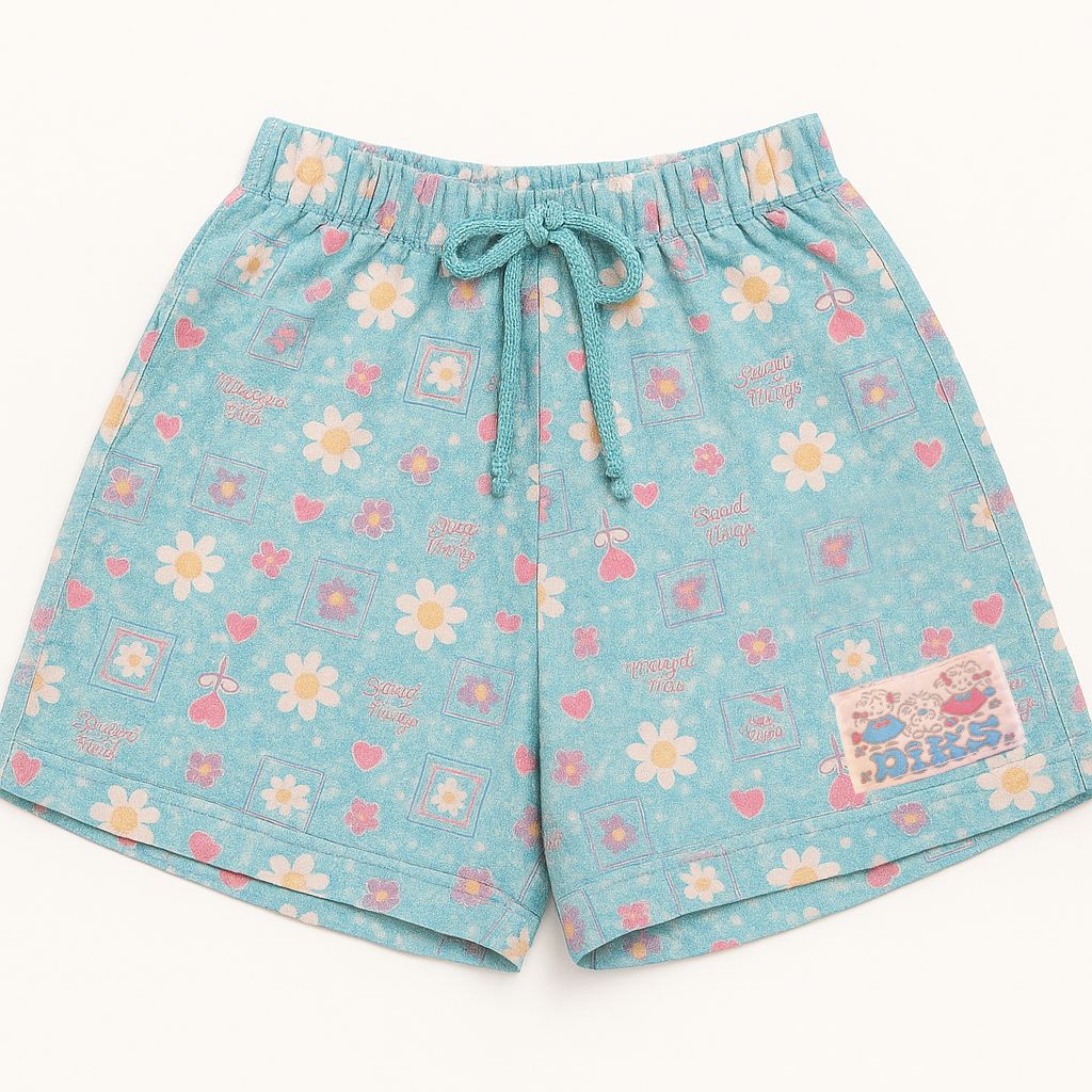 Short Algodon Estampado Cintura Elastizada