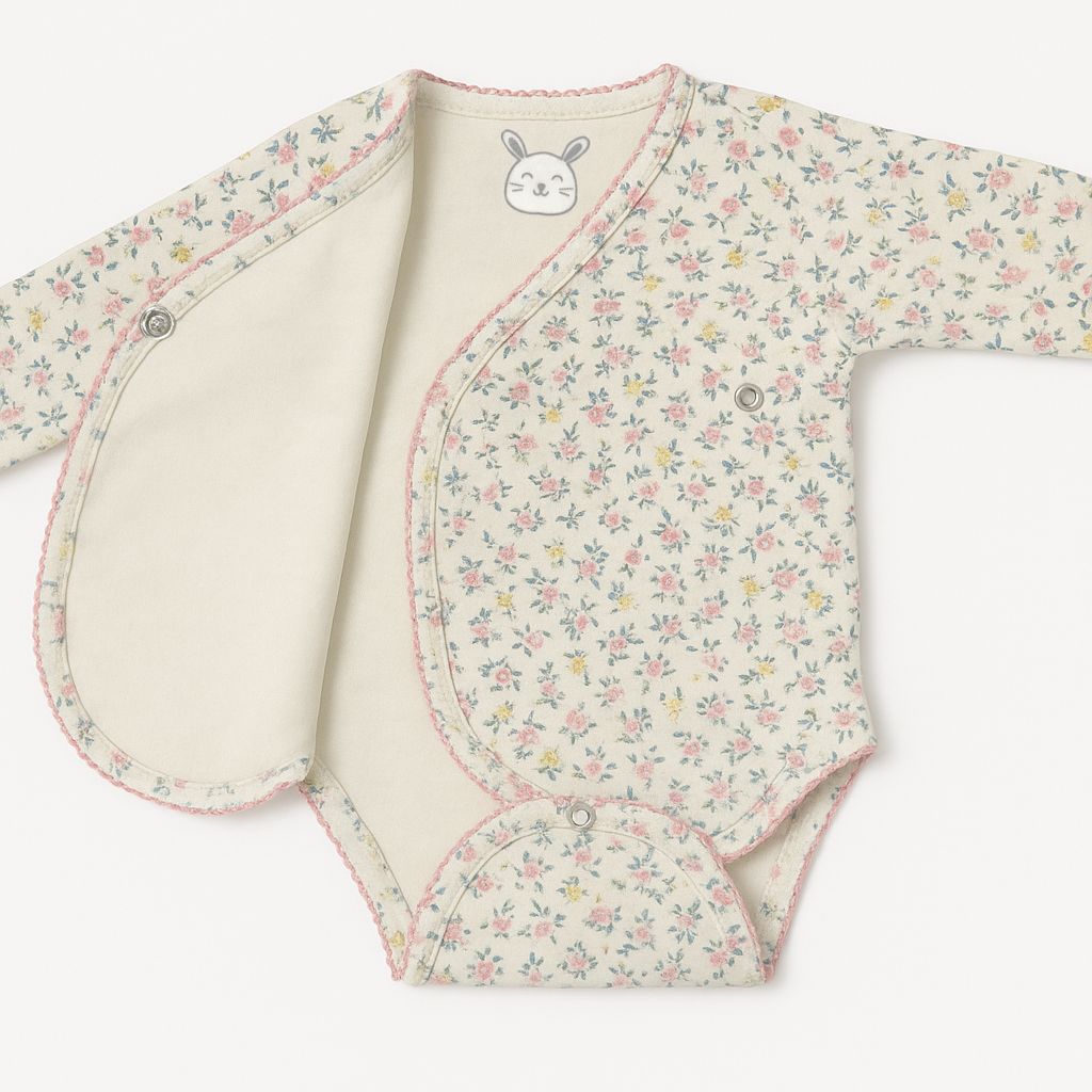 Ajuar Nacimiento Medio Osito Con Pie - Body Manga Larga y Gorro