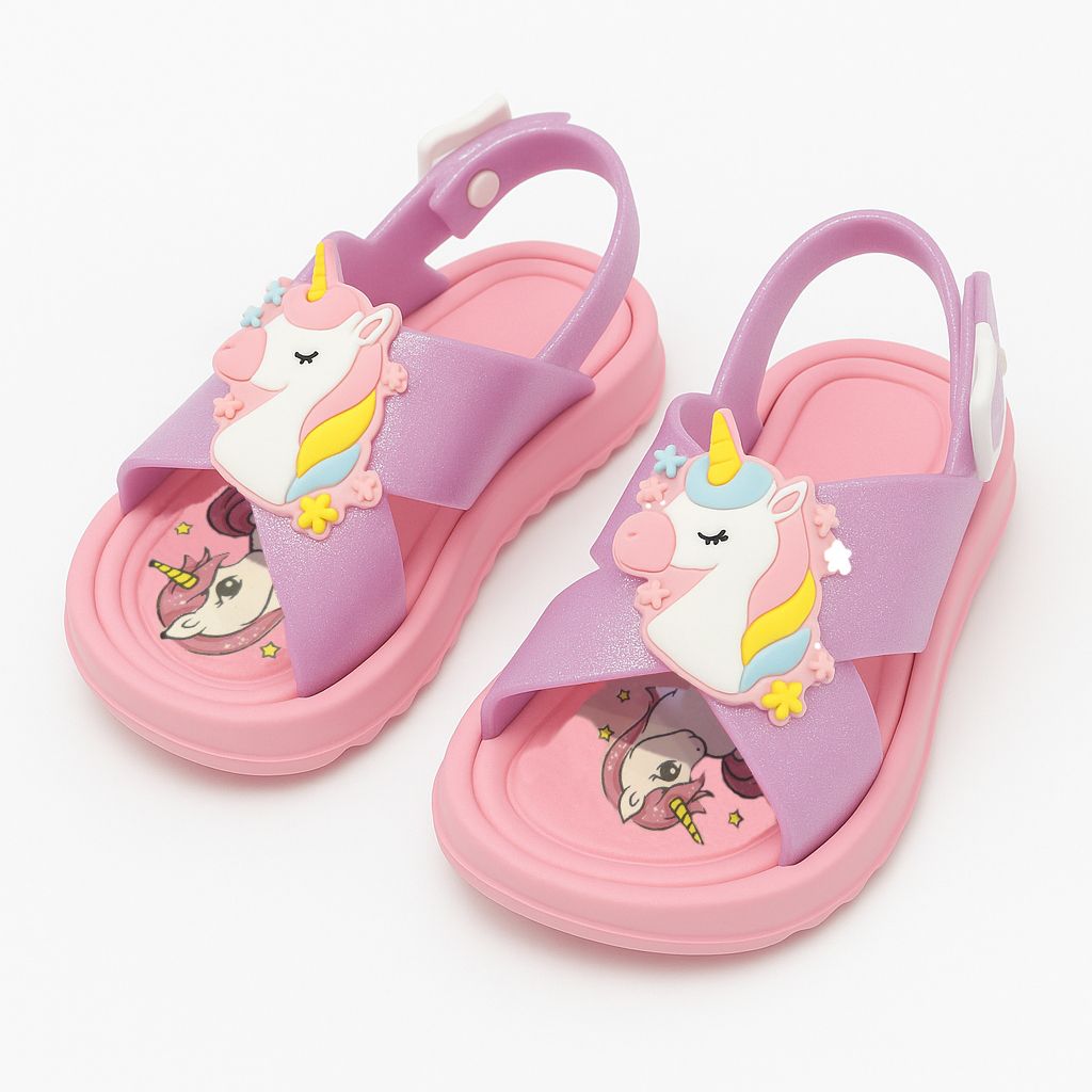 Sandalia Todo Goma Con Tira Cruzada Unicornio