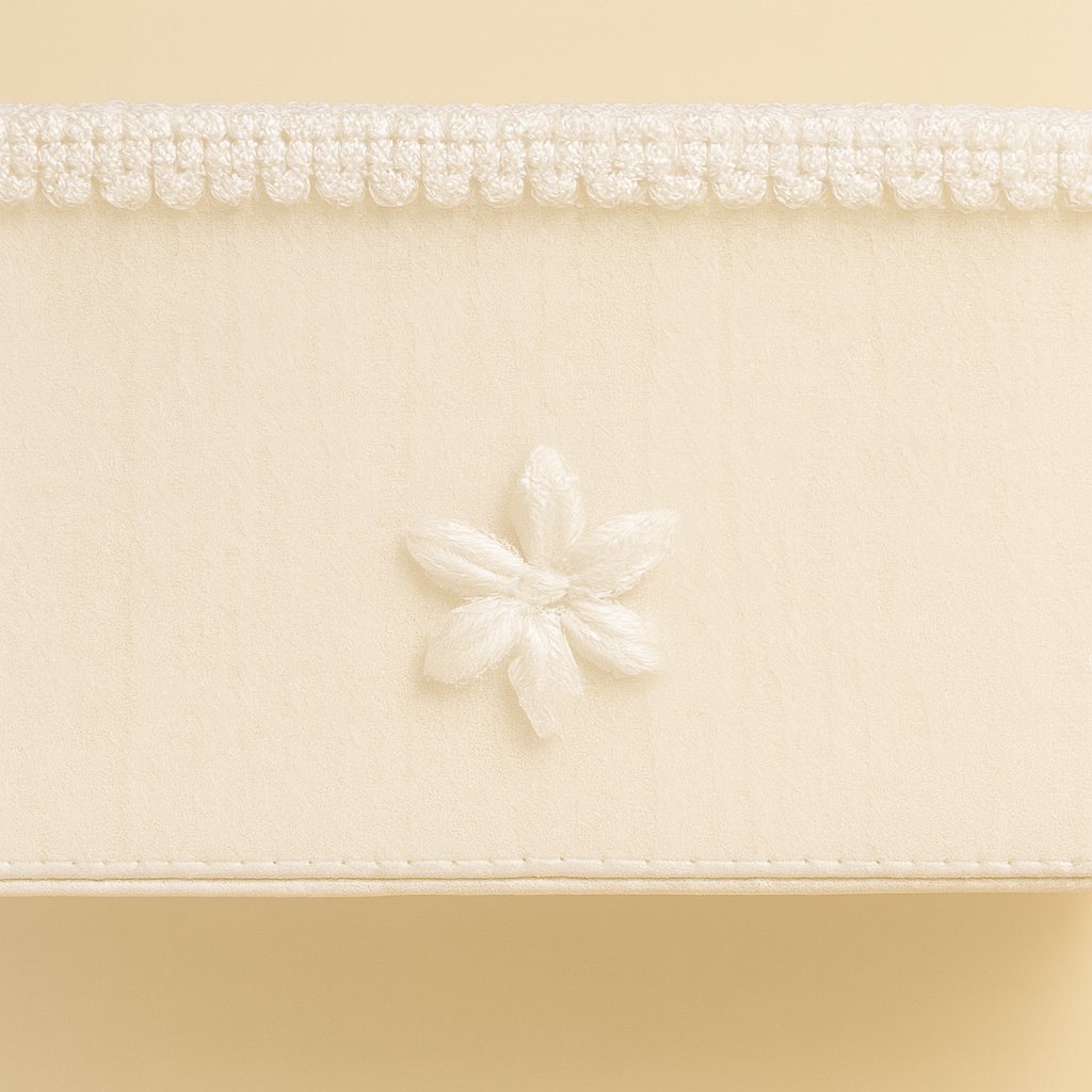 Canasta Comunion Rectangular De Tull Con Apliques De Flores