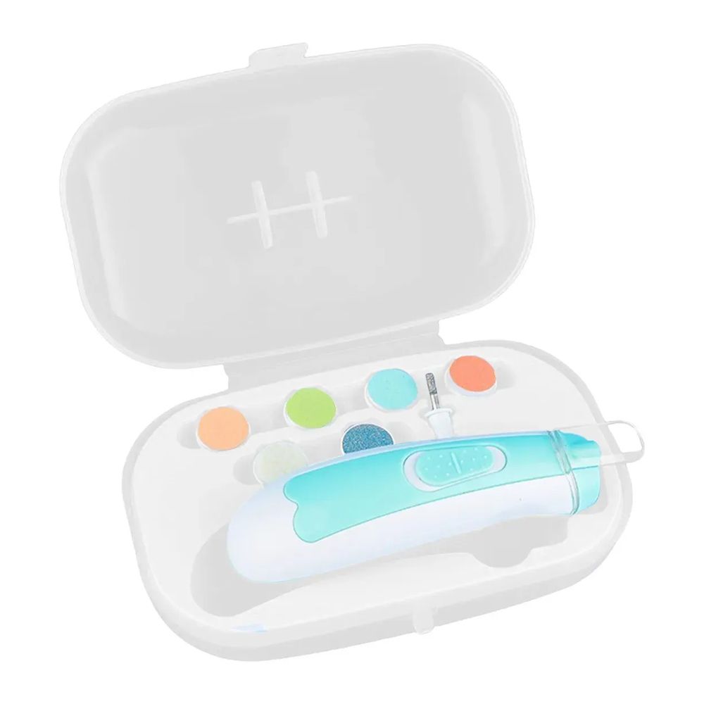 Cortauñas Electrico Lima Electrica Para Bebe Con 5 Cabezales Luz Y Estuche - Corta Uñas