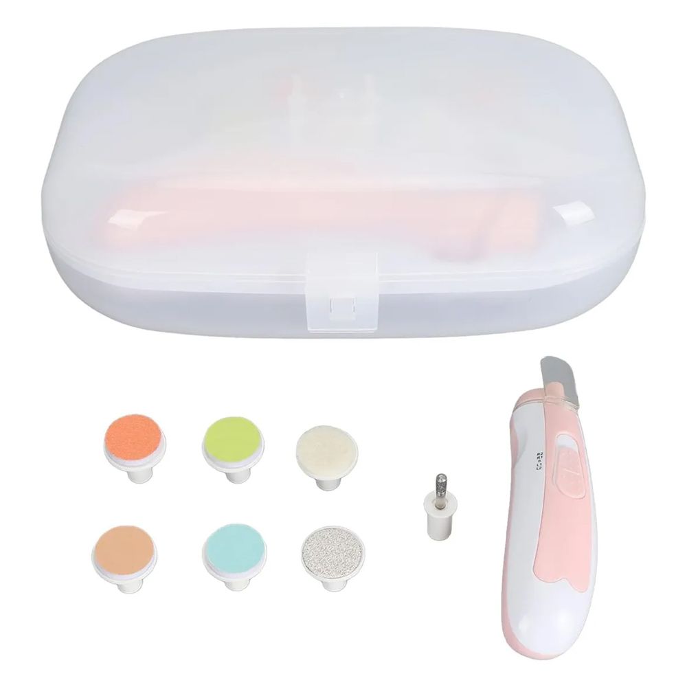 Cortauñas Electrico Lima Electrica Para Bebe Con 5 Cabezales Luz Y Estuche - Corta Uñas