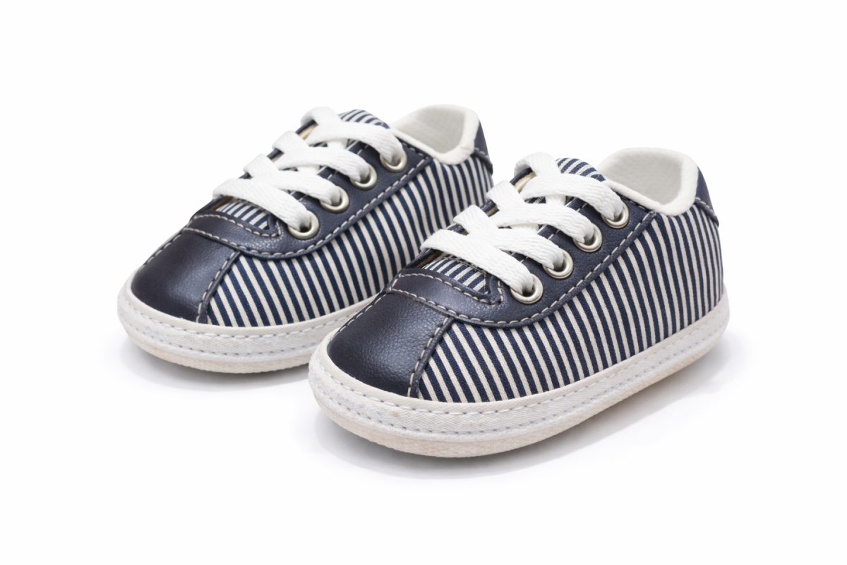 Zapatilla Lona Rayada Cordon Con Base