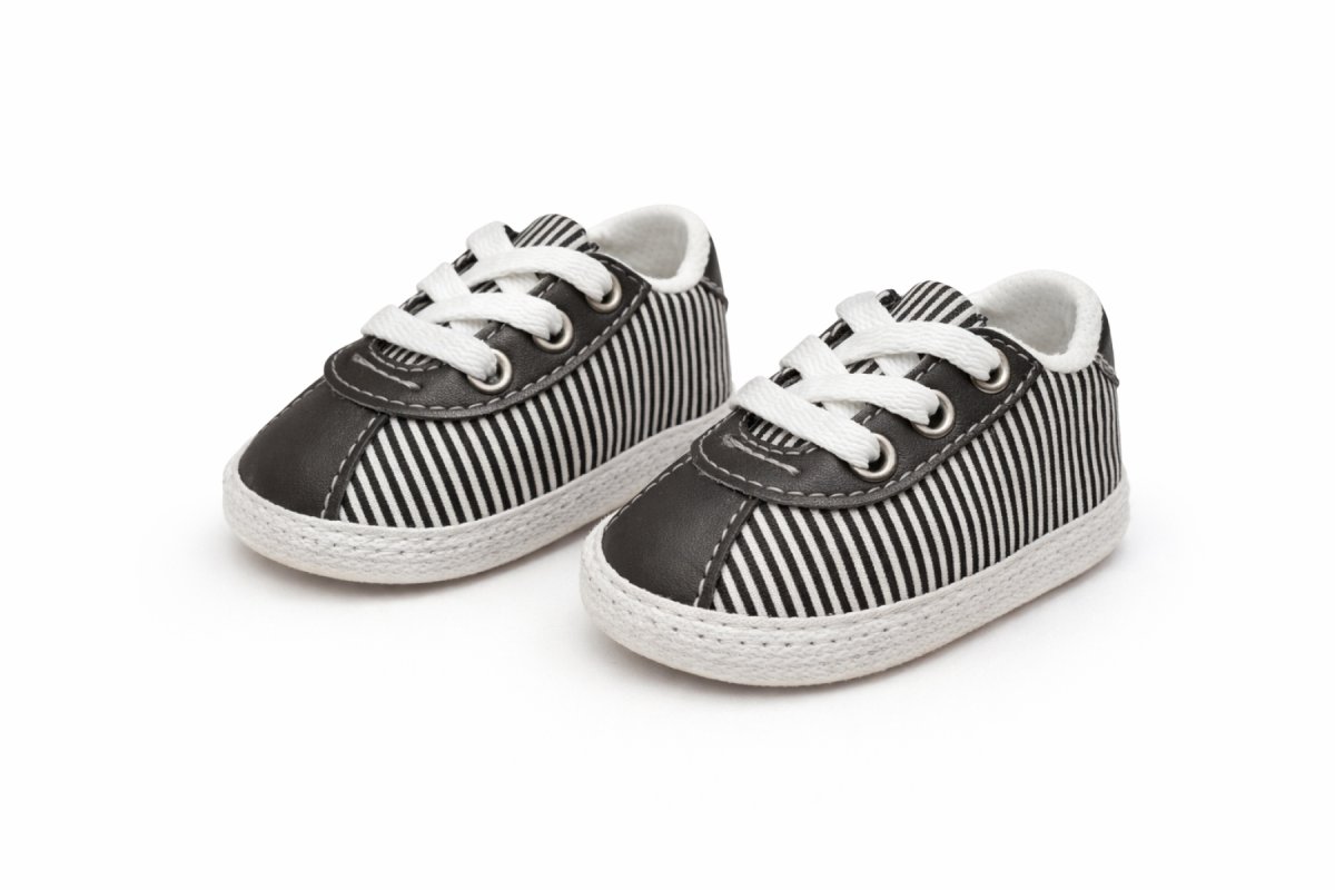 Zapatilla Lona Rayada Cordon Con Base
