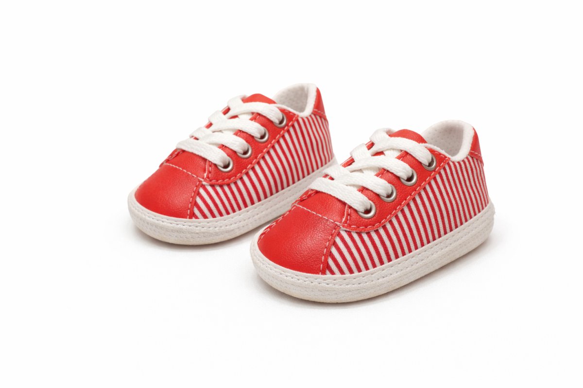 Zapatilla Lona Rayada Cordon Con Base