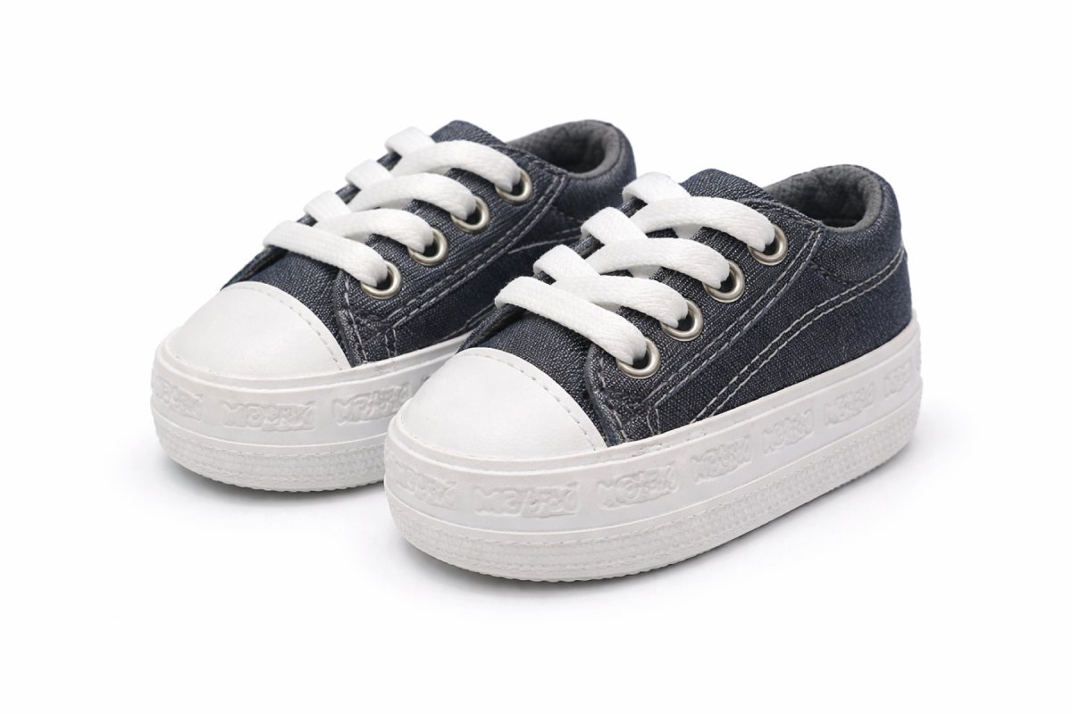 Zapatilla Lona Con Base Cordones Lisa