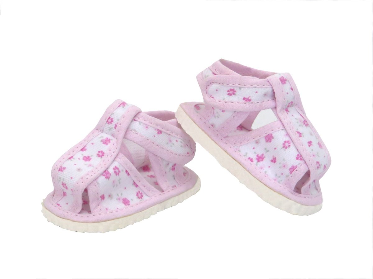 Sandalia floreada velcro con base