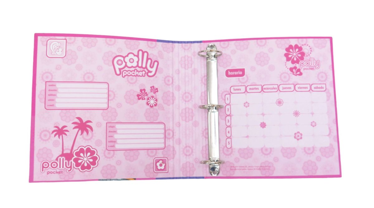 Carpeta N°3 Plastificado 3 Ganchos De Polly Pocket