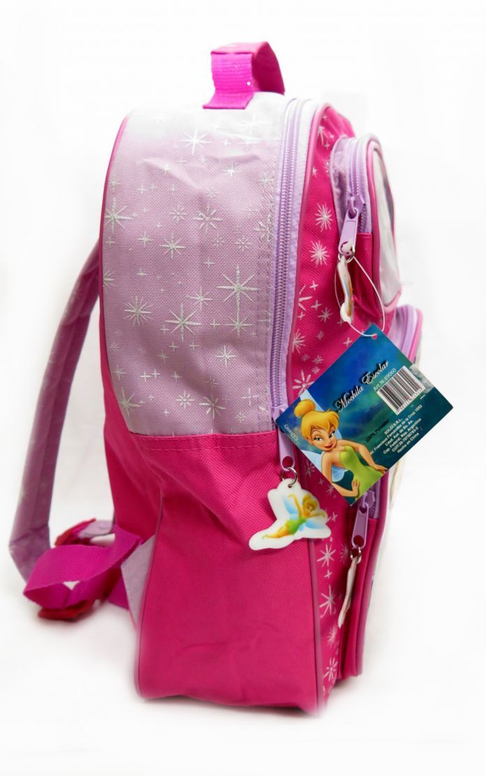 PRECIO PROMO - OUTLET POR TENER MANCHITAS EN CAMPANITA - Mochila espalda Disney Fairies - Campanita - 2 bolsillos vinilicos