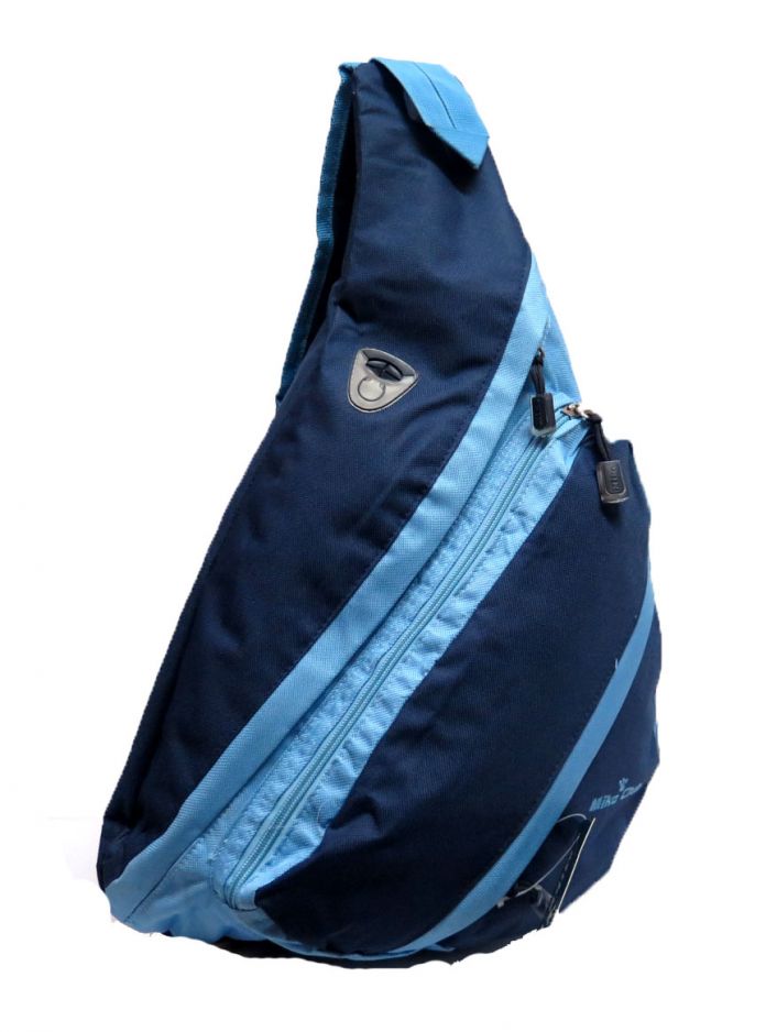 Mochila Miko Club Celeste/blanca 1 correa triangular