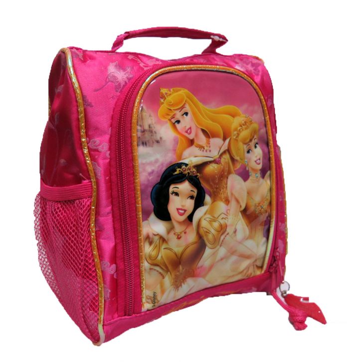 OUTLET - Lunchera tipo mochila Princesas Princess brillante bolsillo vinilico - OUTLET - INTERIOR BLANCO MANCHADO TEÑIDO CON COLOR DE EXTERIOR