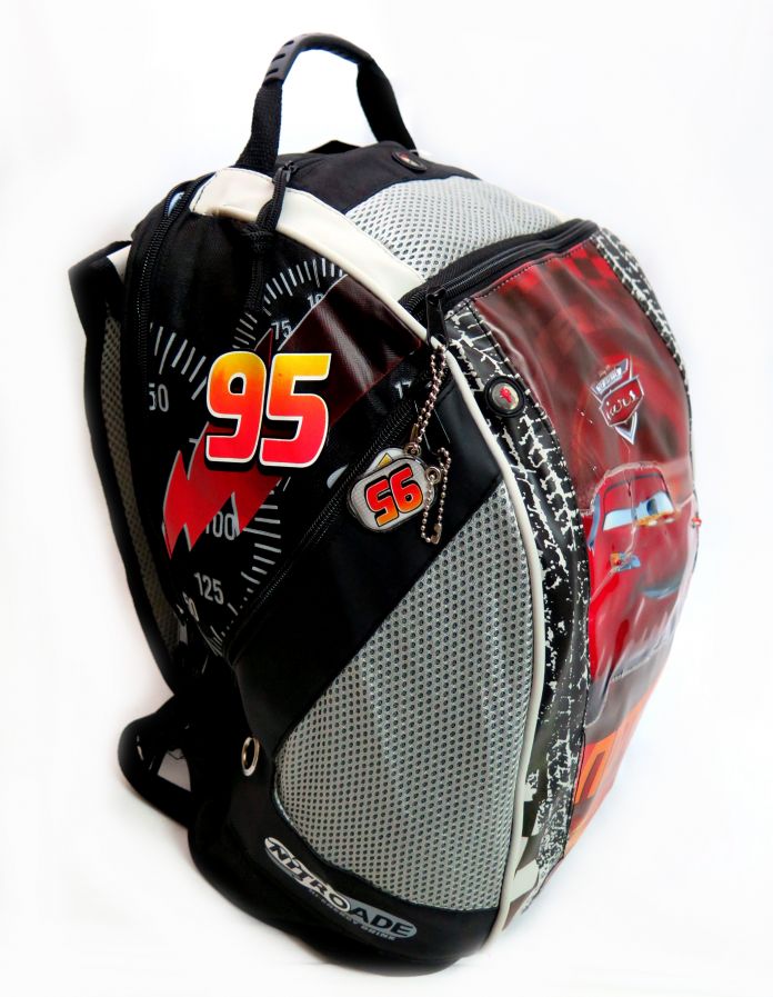 Mochila cars espalda con luz en auto (Prende luces en Opticas del auto)- LLEVA 3 PILAS AAA NO INCLUIDAS