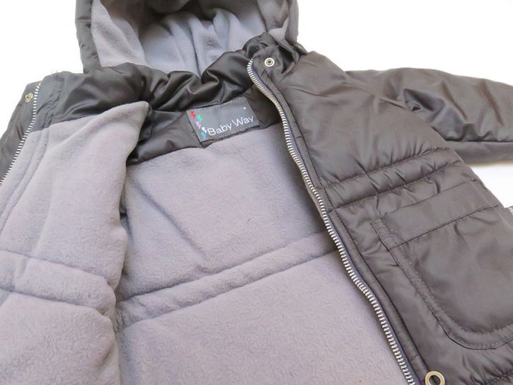 Campera de Microfibra y Polar Unisex Silver con Capucha Desmontable