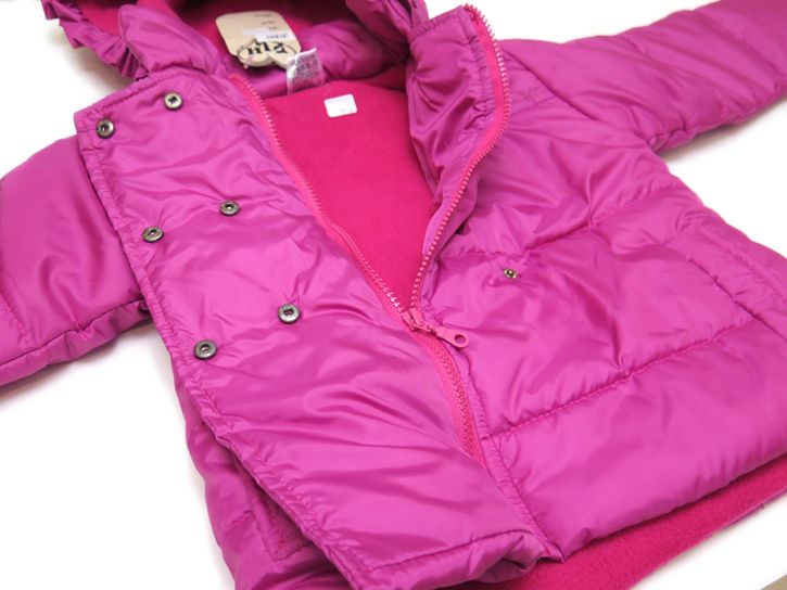 Campera Nena fuccia con polar con capucha