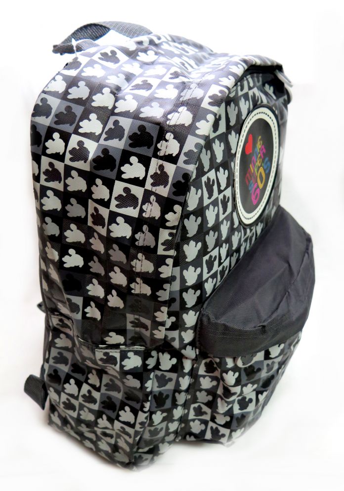 Mochila espalda Minnie Mickey super 60's blanca negra gris o colores con caritas de minnie
