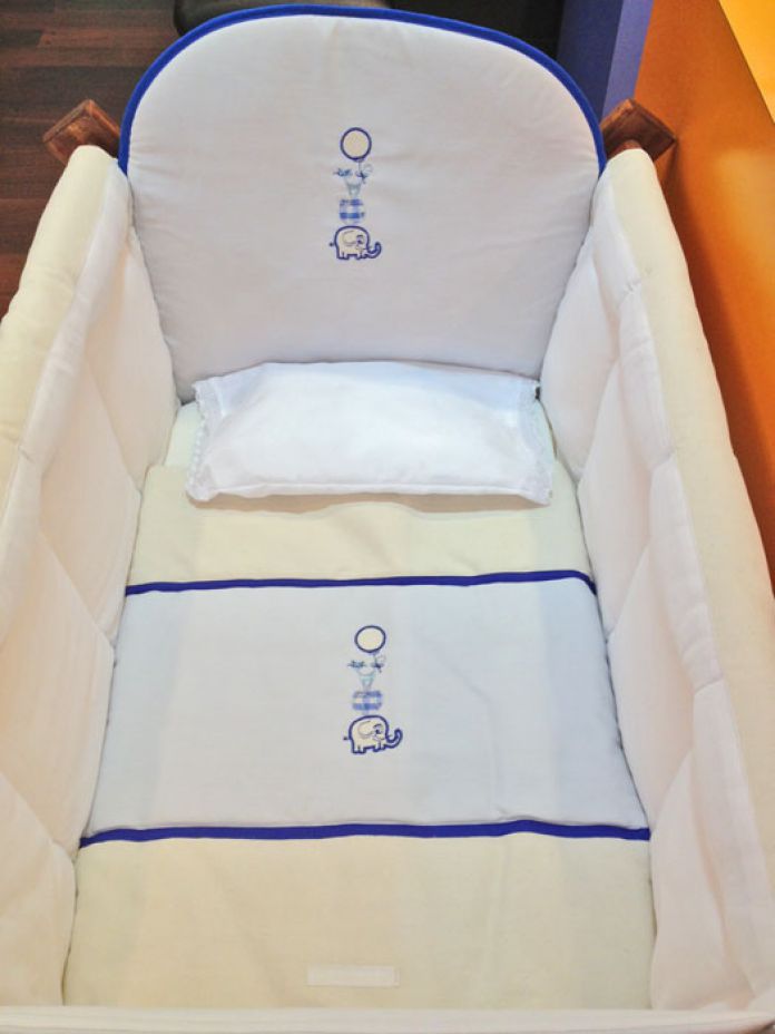 Catre de Dormir Aldea del Sol Celeste/Blanco/Azul Elefante globo