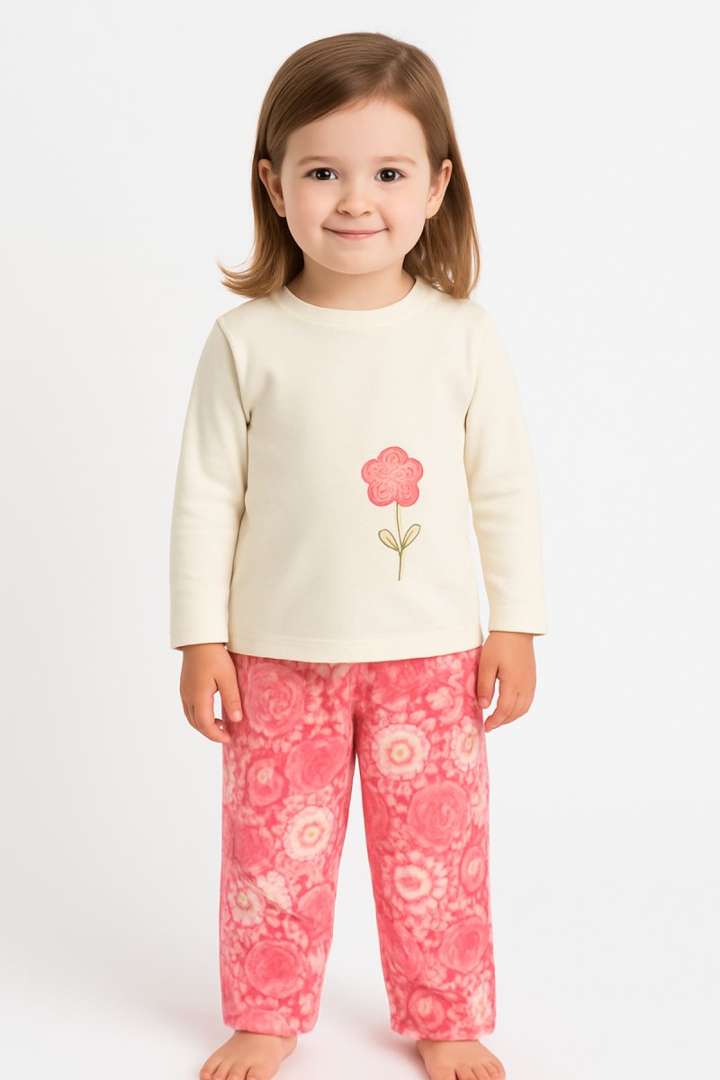 Conjunto Plush Remera y Pantalon Estampado Sin Pie