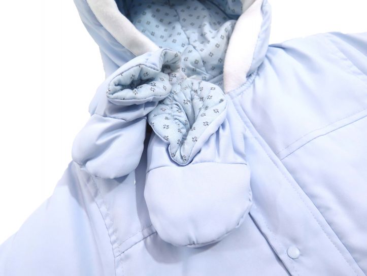 Enterito Termico Microfibra Wata Bordado Pajarito Con Broches y Botitas