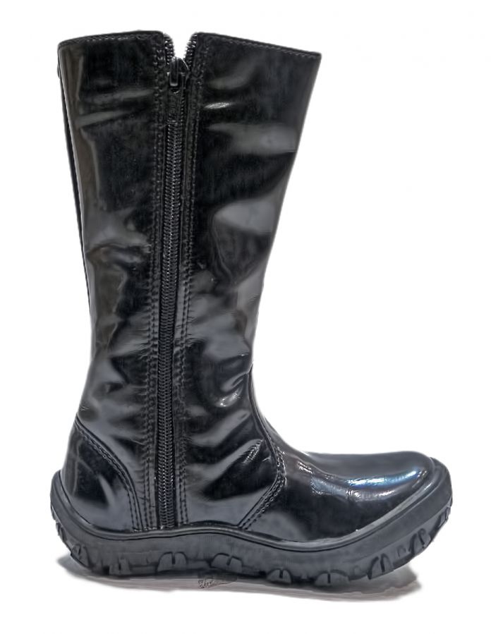 Bota Alta Charol Con Cierre