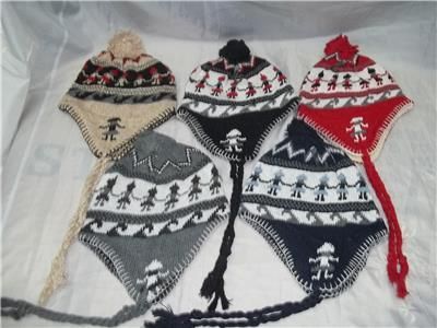 Gorros Coya con Pompon y Trenzas