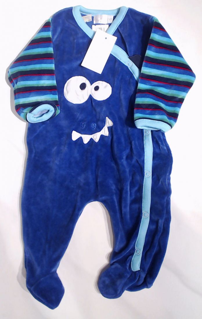 Enterito Plush verde con mangas a rayas