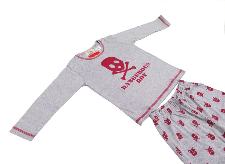 Pijama Invierno Remera M/L Pantalon Estampado Calavera