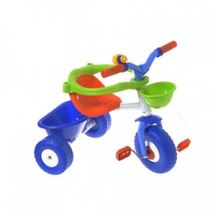 Triciclo BLUE METAL con manija direccional y baranda