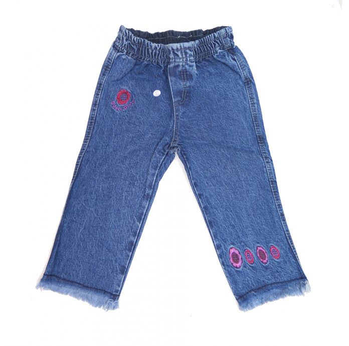 Pantalon de Jean Mariposa y Flores Estampadas