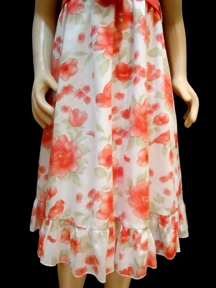 Vestido Sin Mangas Estampado Floreado con Faja con Flor