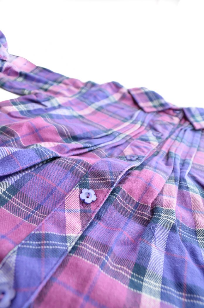 Camisa manga larga escocesa viyela nena