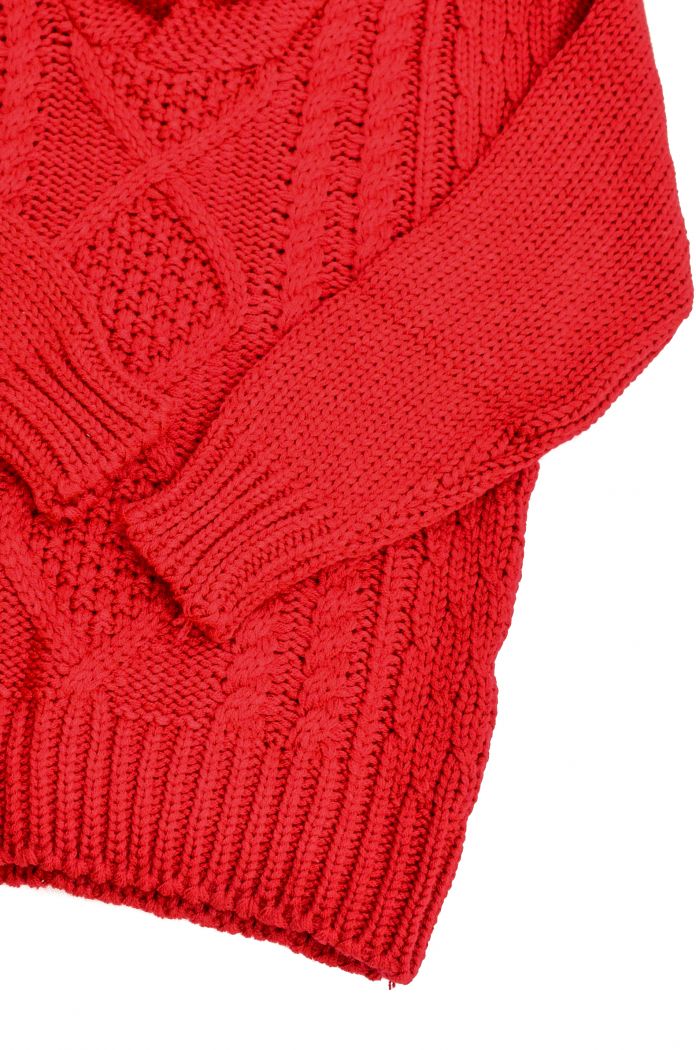 Pullover Tejido Con Cuello Smocking