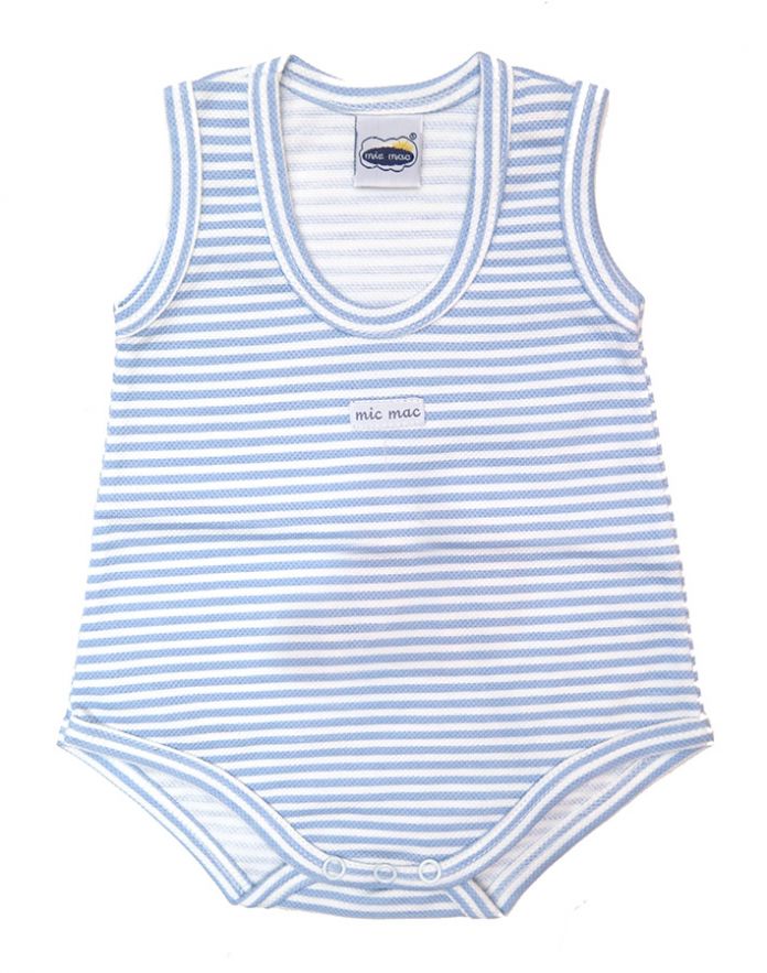 Body Sin Mangas Musculosa de Pique Rayado