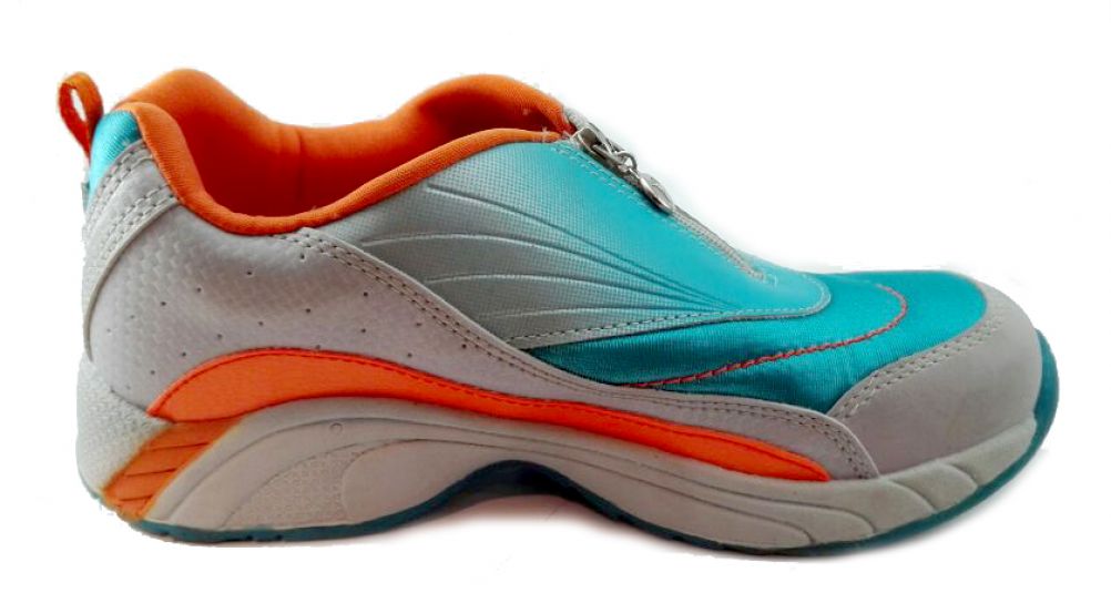 Zapatillas Combinada Cuerina y Tela Con Cierre