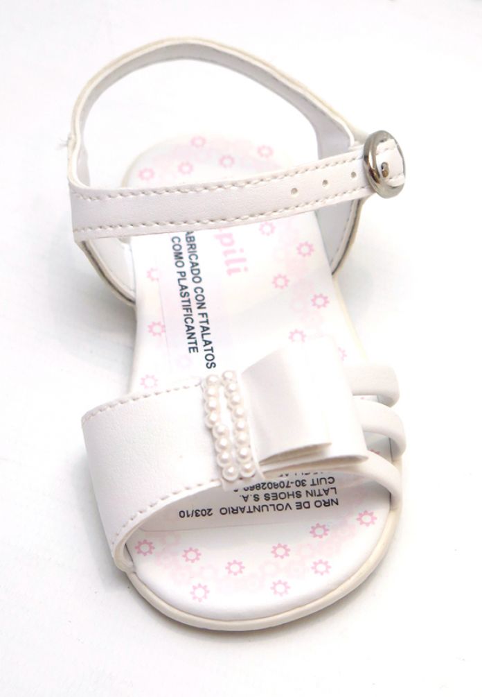 Sandalia Perlas Con Hebilla