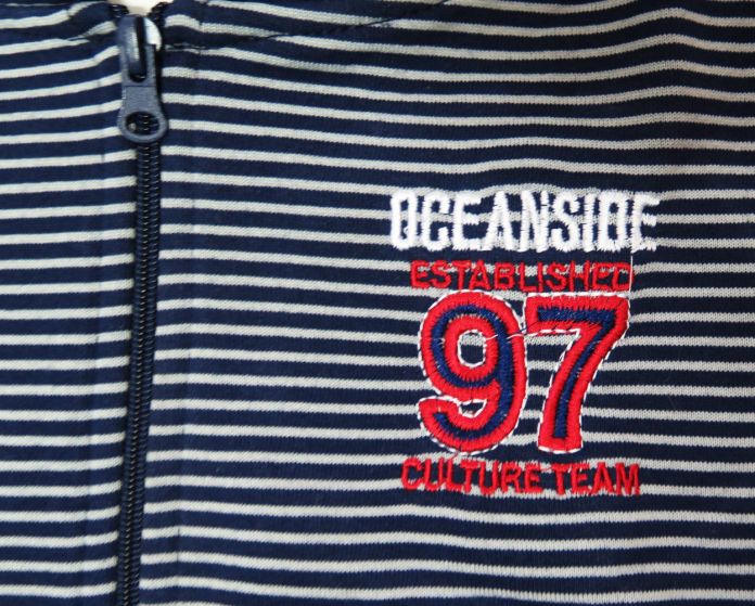 Campera de Algodon Con Friza y Capucha Rayas